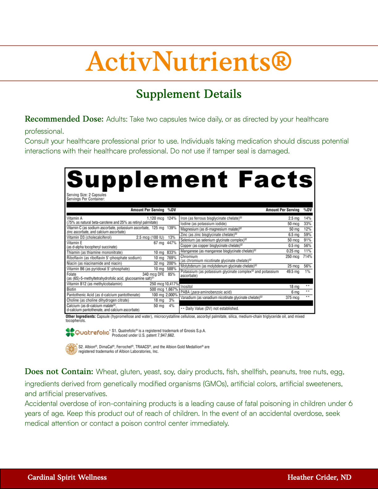 ActivNutrients® 240 Capsules