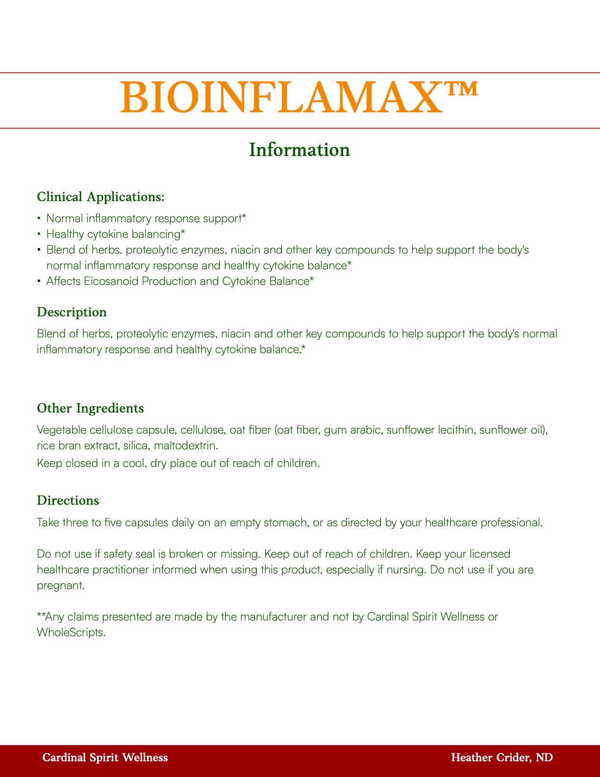 BioInflaMax 150 Capsules, Quercetin, MSM, Bromelain, Turmeric, Ginger, Black Pepper, NAC, L-Glutamine, Boswelia