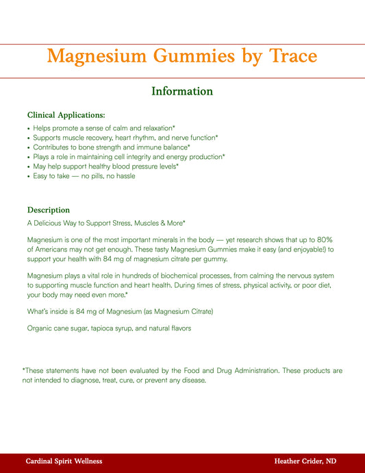 Magnesium Gummies Peach 120 Gummies