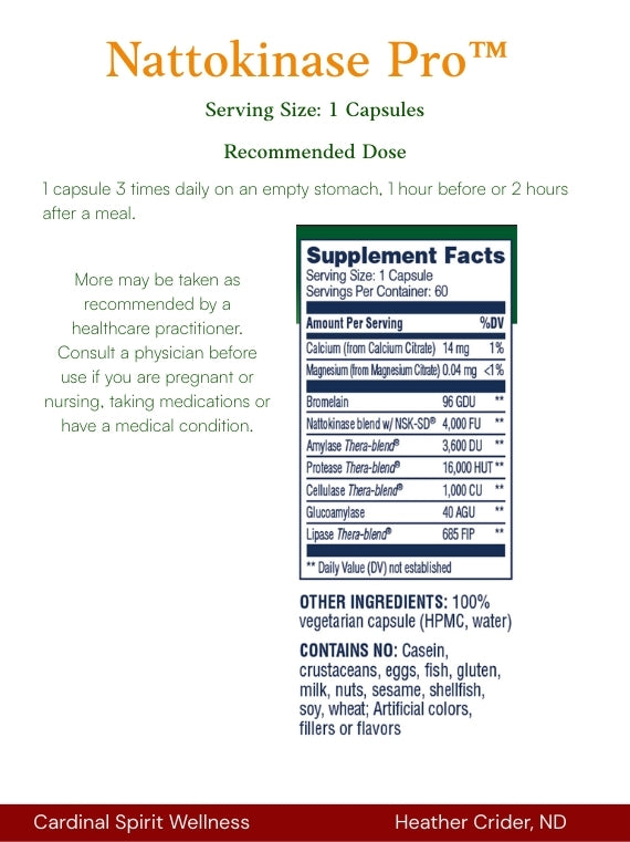 Nattokinase Pro 60 Capsules, Natto derived from food