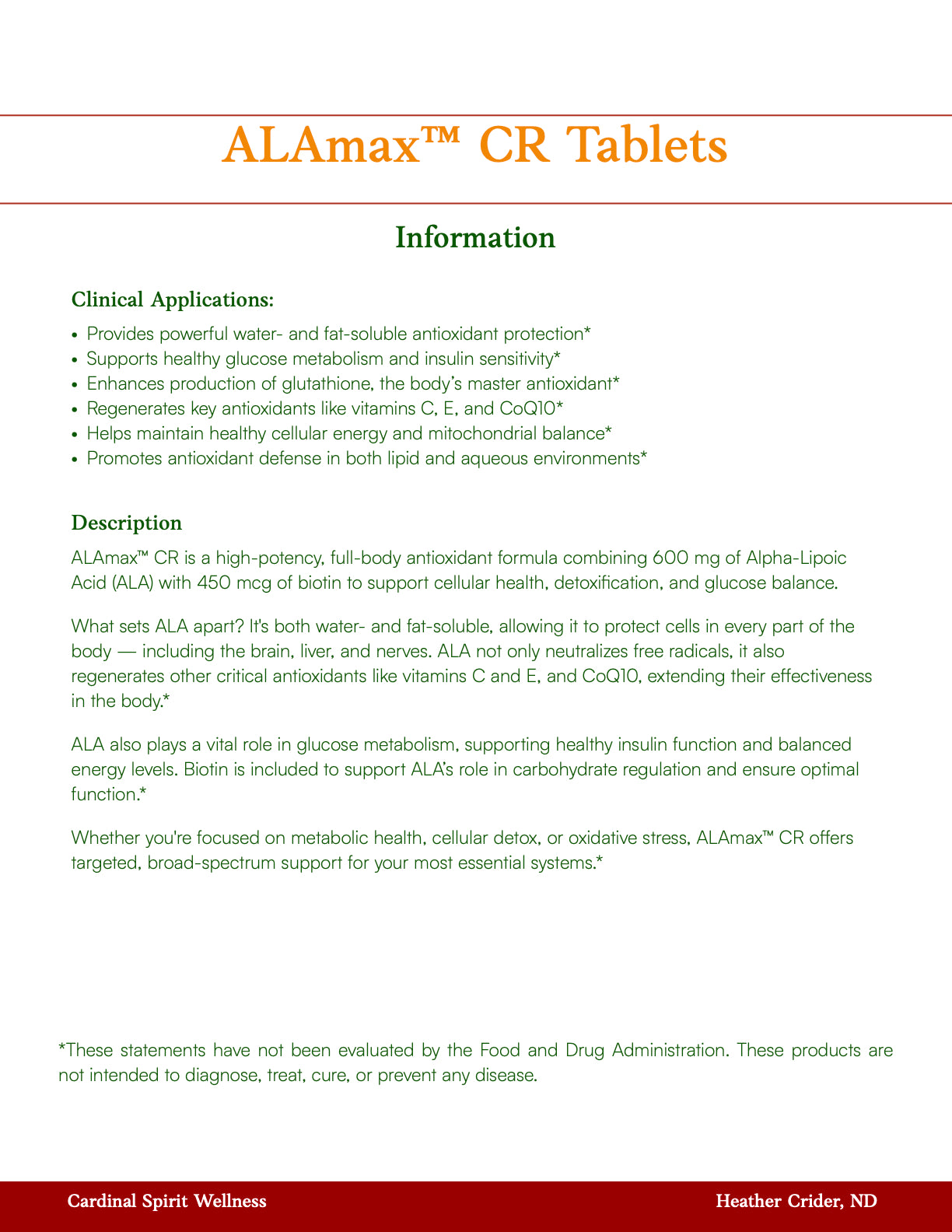 ALAmax™ CR 120 Tablets