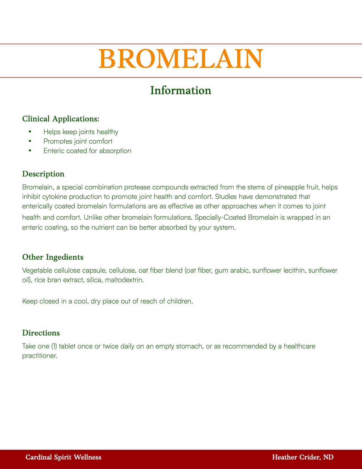Bromelain 500 mg 60 Tablets