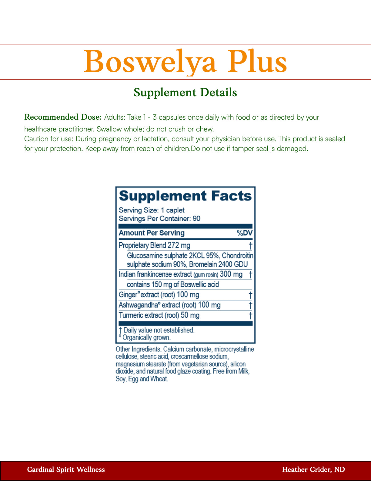 Boswelya Plus 90 Caplets, inflammation relief, arthritis relief