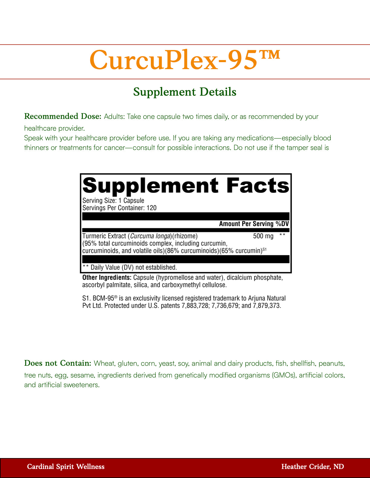 CurcuPlex-95™ 120 Capsules