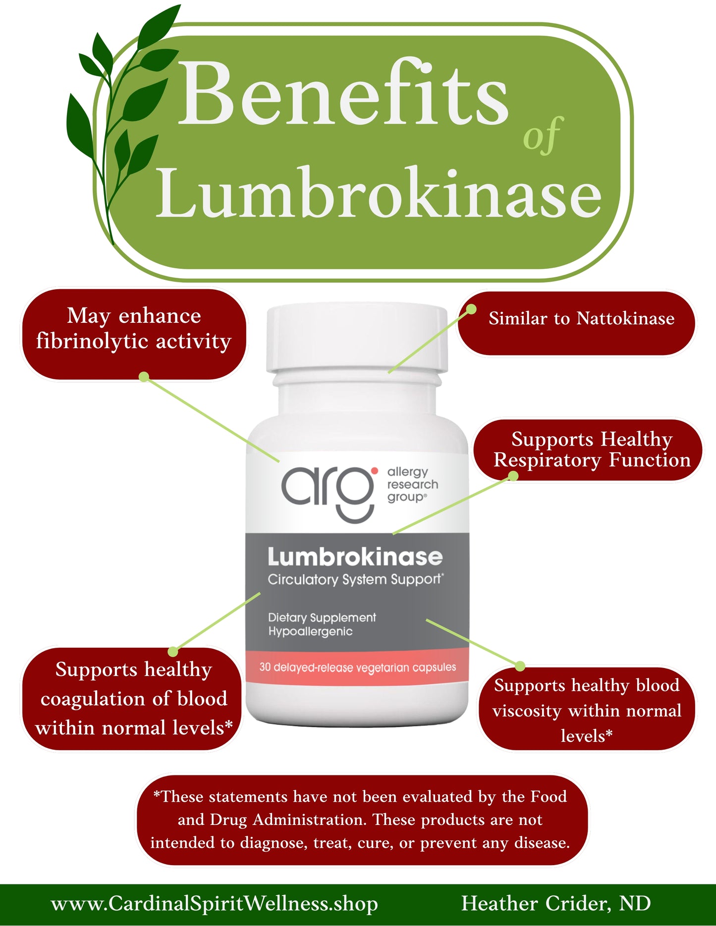 Lumbrokinase 30 Capsules, similar to nattokinase, anti-clotting, thrombolytic in the presence of fibrin
