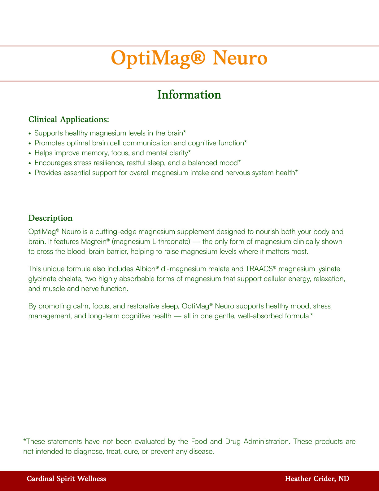 OptiMag® Neuro 90 Capsules, OptiMag® Neuro – Brain-Boosting Magnesium with Magtein®