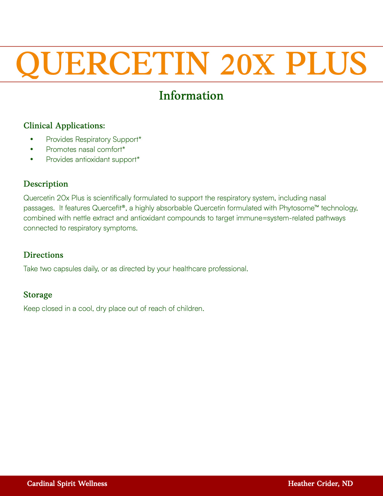 Quercetin 20× Plus 60 Capsules