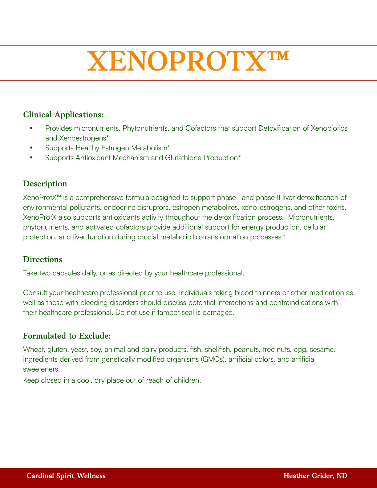 XenoProtX™ 120 Capsules, Detox support,